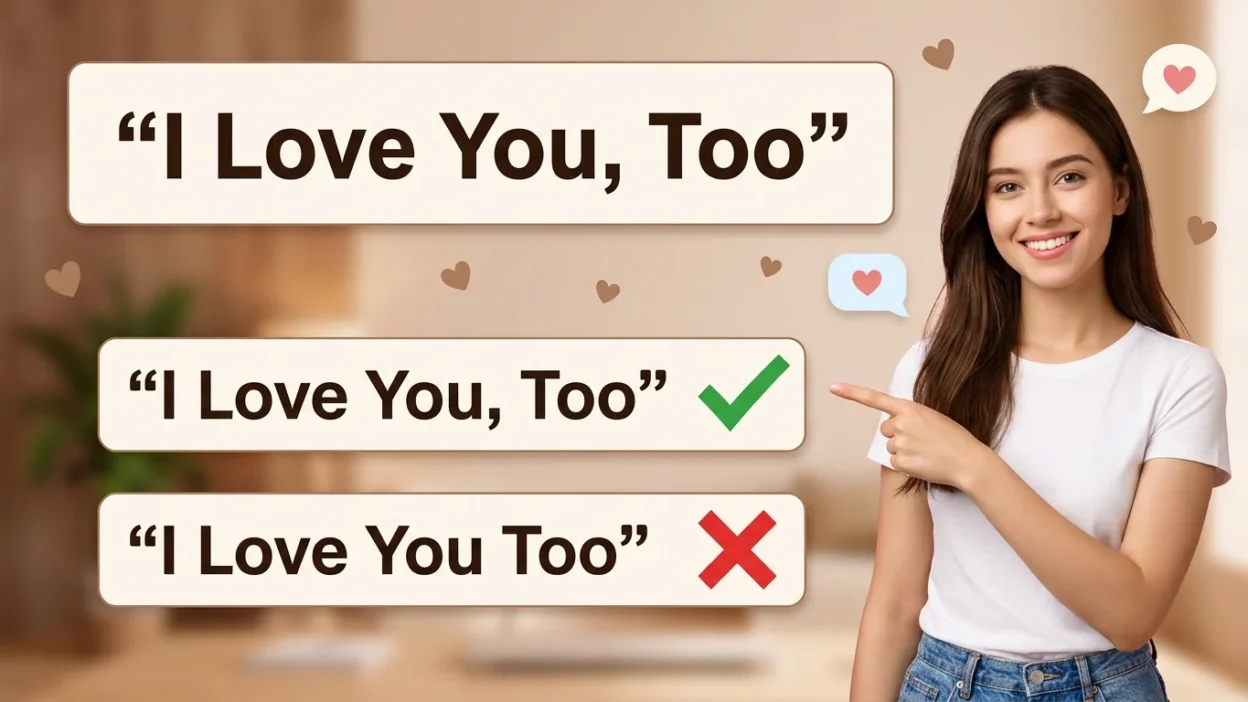 “I Love You, Too” or “I Love You Too” 