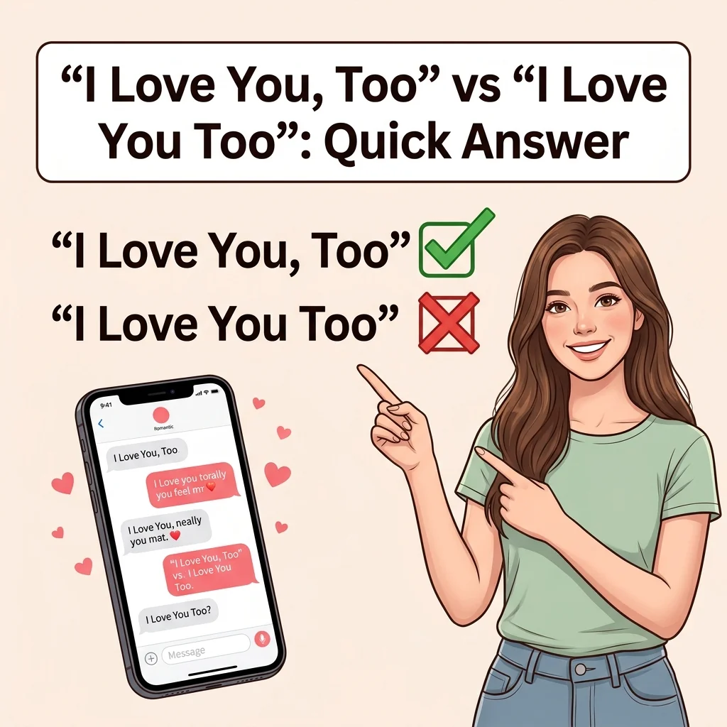 “I Love You, Too” vs “I Love You Too”: Quick Answer