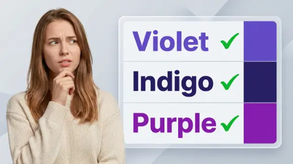 Violet vs Indigo vs Purple