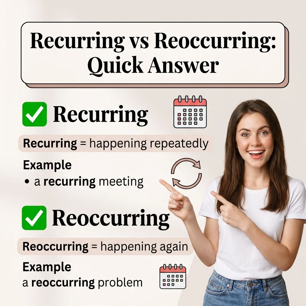 Recurring vs Reoccurring: Quick Answer