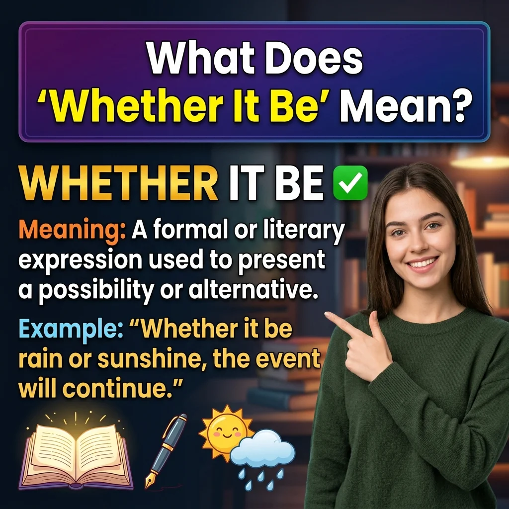 What Does “Whether It Be” Mean?